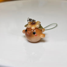 Fall Floral Kissing Whale Charm