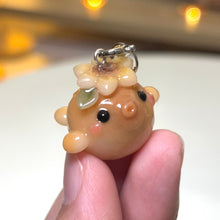 Fall Floral Kissing Whale Charm