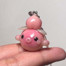 Peach Kissing Whale Charm