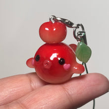 Cherry Kissing Whale Charm