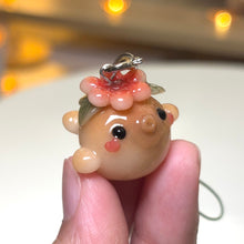 Fall Floral Kissing Whale Charm