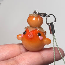 Persimmon Kissing Whale Charm