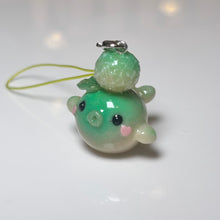 Melon Kissing Whale Charm