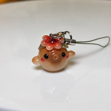 Fall Floral Kissing Whale Charm